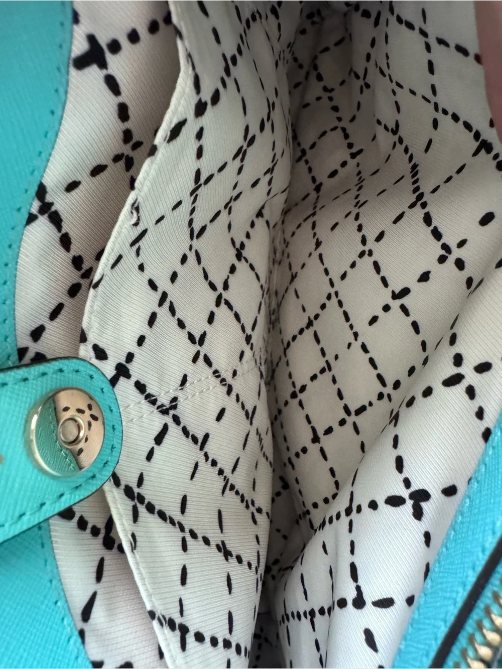 kate spade Turquoise Saffiano Leather Satchel with Gold Hardware